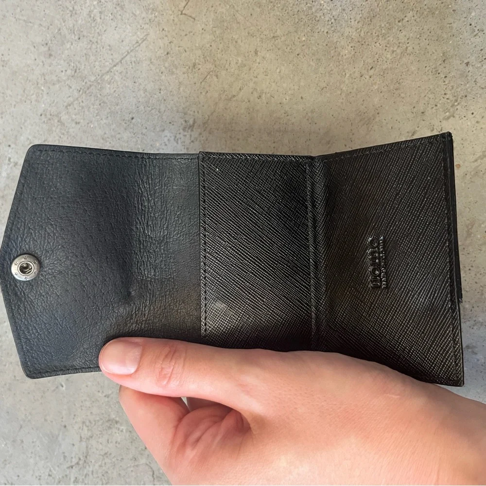 Black Saffiano Leather Snap Wallet
